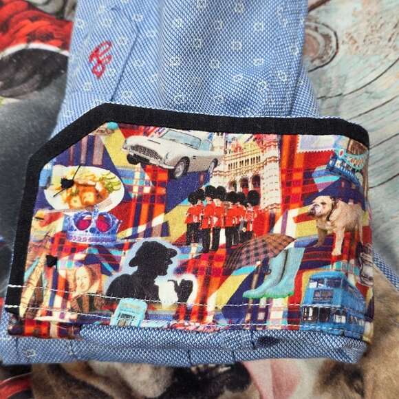 Robert Graham London Bulldog Print Long Sleeve Shirt M Cotton Casual Mens - Picture 6 of 9